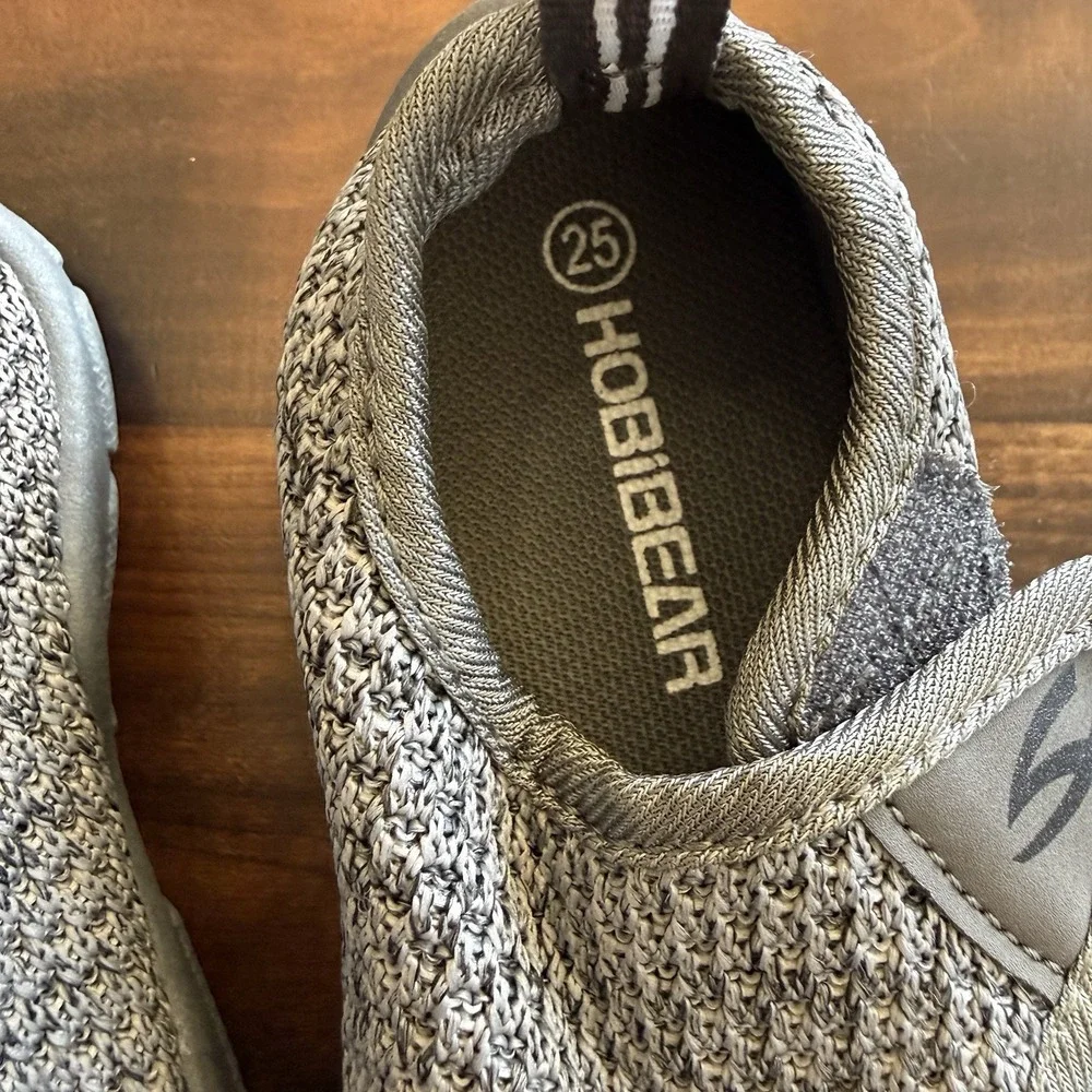 Hobibear Kids Wide Toe Box Barefoot Shoes  Toddler‎ US 8.5 Gray Mesh Slip On